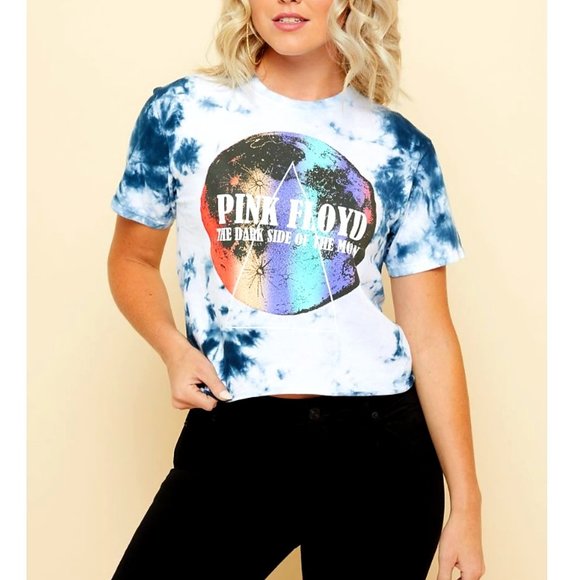 Pink Floyd Dark Side of the Moon Tie Dye rock Skimmer Official T-Shirt L NWT - Picture 1 of 3